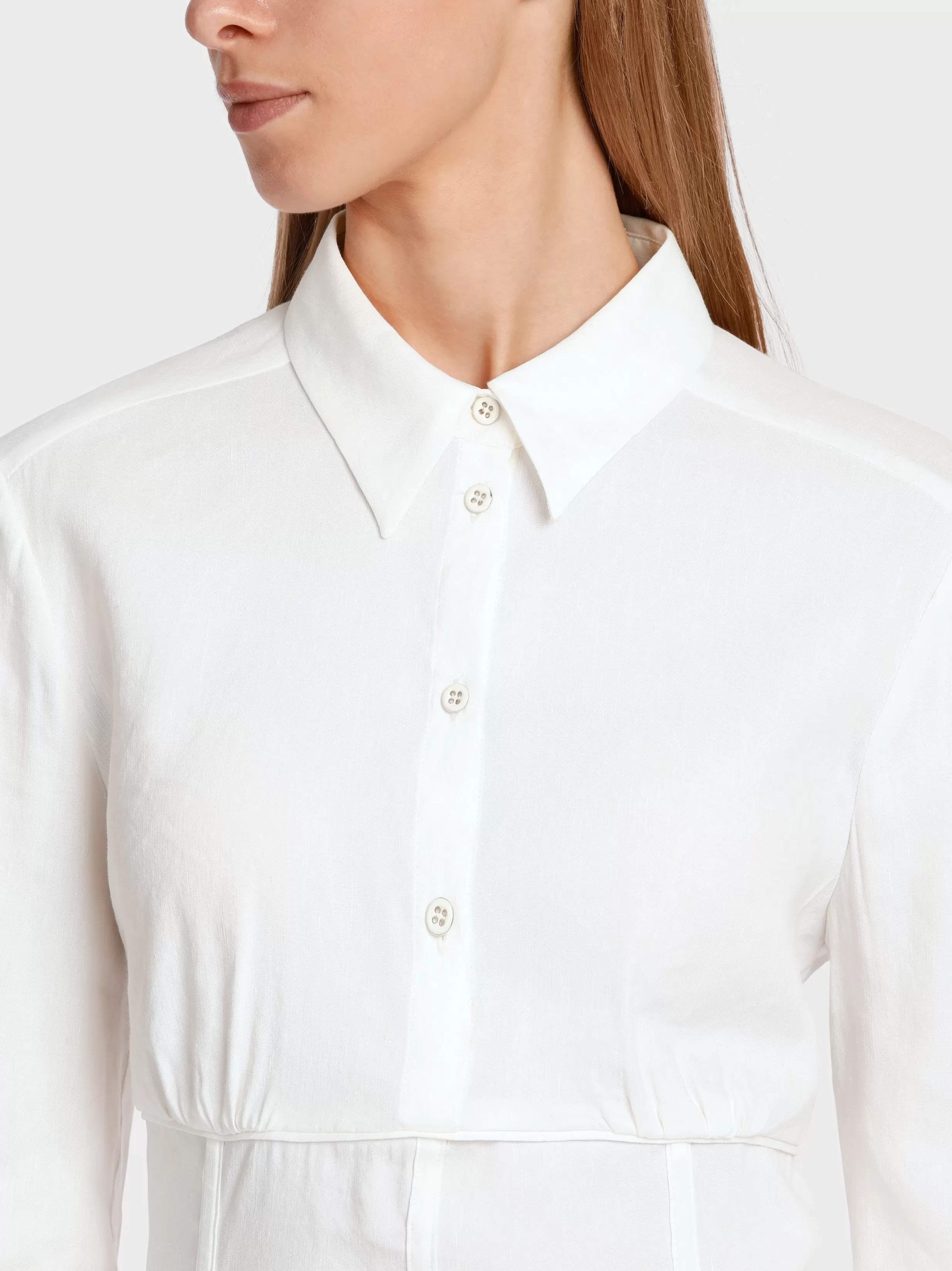 Outlet Marc Cain Kurze Bluse im 30ies-Vintage-Style off-white