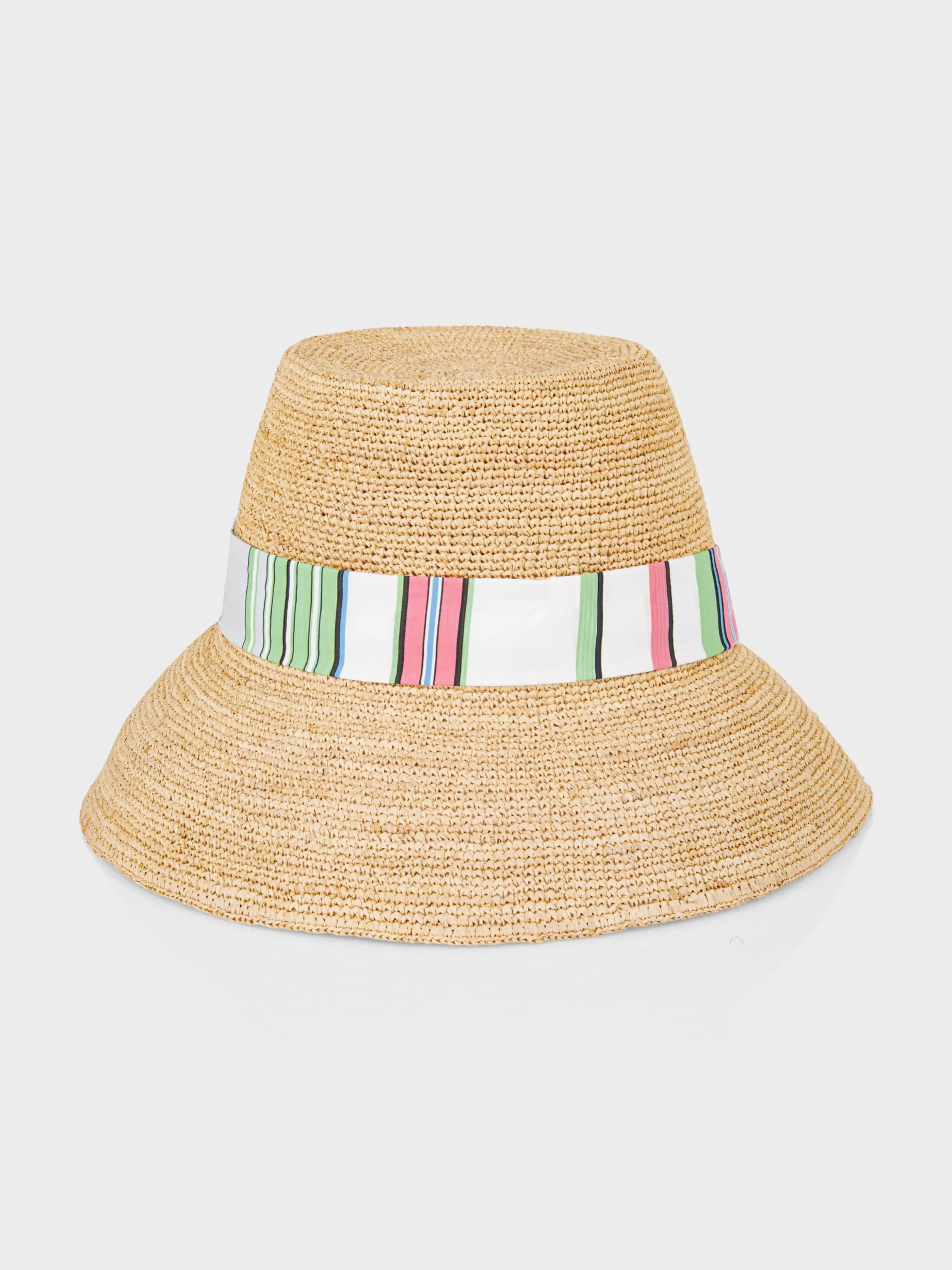 Store Marc Cain Strohhut mit gestreiftem Band raffia